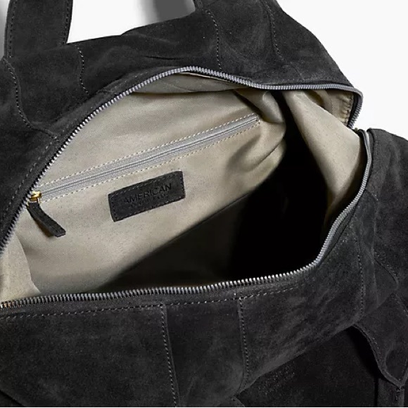 American Leather Co. Iris Suede Weekender-Black - Picture 4 of 11